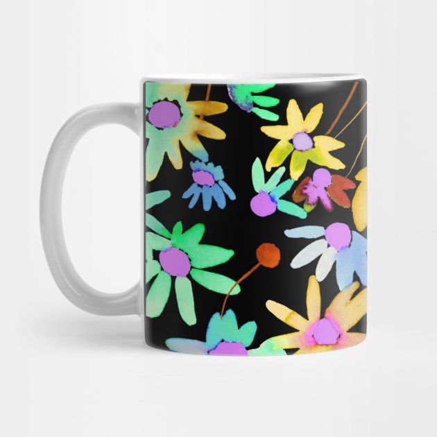 Daisies Spring Countryside Neon by ninoladesign